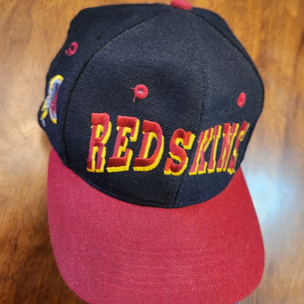 Vintage Washington Redskins Hat‎ SnapBack One Size Script Logo Wool NFL Black